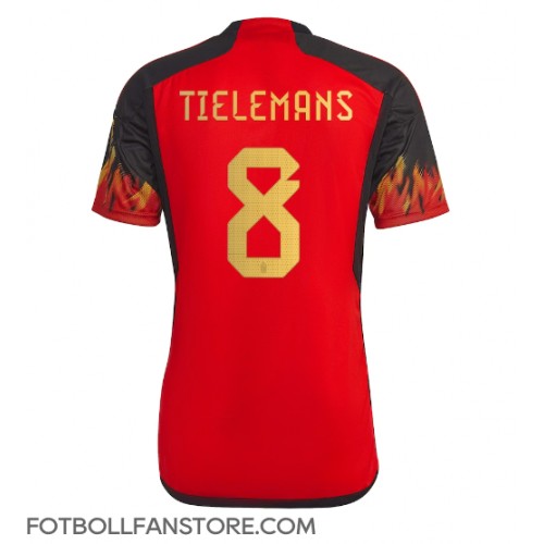 Belgien Youri Tielemans #8 Hemma matchtröja VM 2022 Kortärmad Billigt